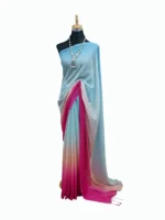 আকাশী ও গোলাপি সফট কালার জর্জেট শাড়ি