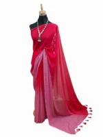 লাল ও গোলাপি জর্জেট শাড়ি