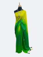 হলুদ ও সবুজ মিশ্রনে জর্জেট শাড়ি